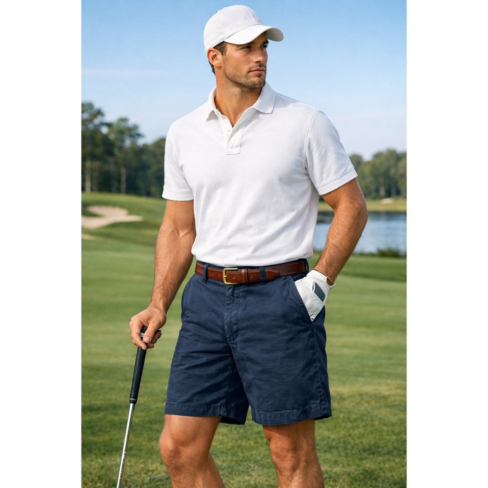 Polo Ralph Lauren Golf Shorts Men 36 Navy Blue Classic Fit 6 Inch Chino Preppy